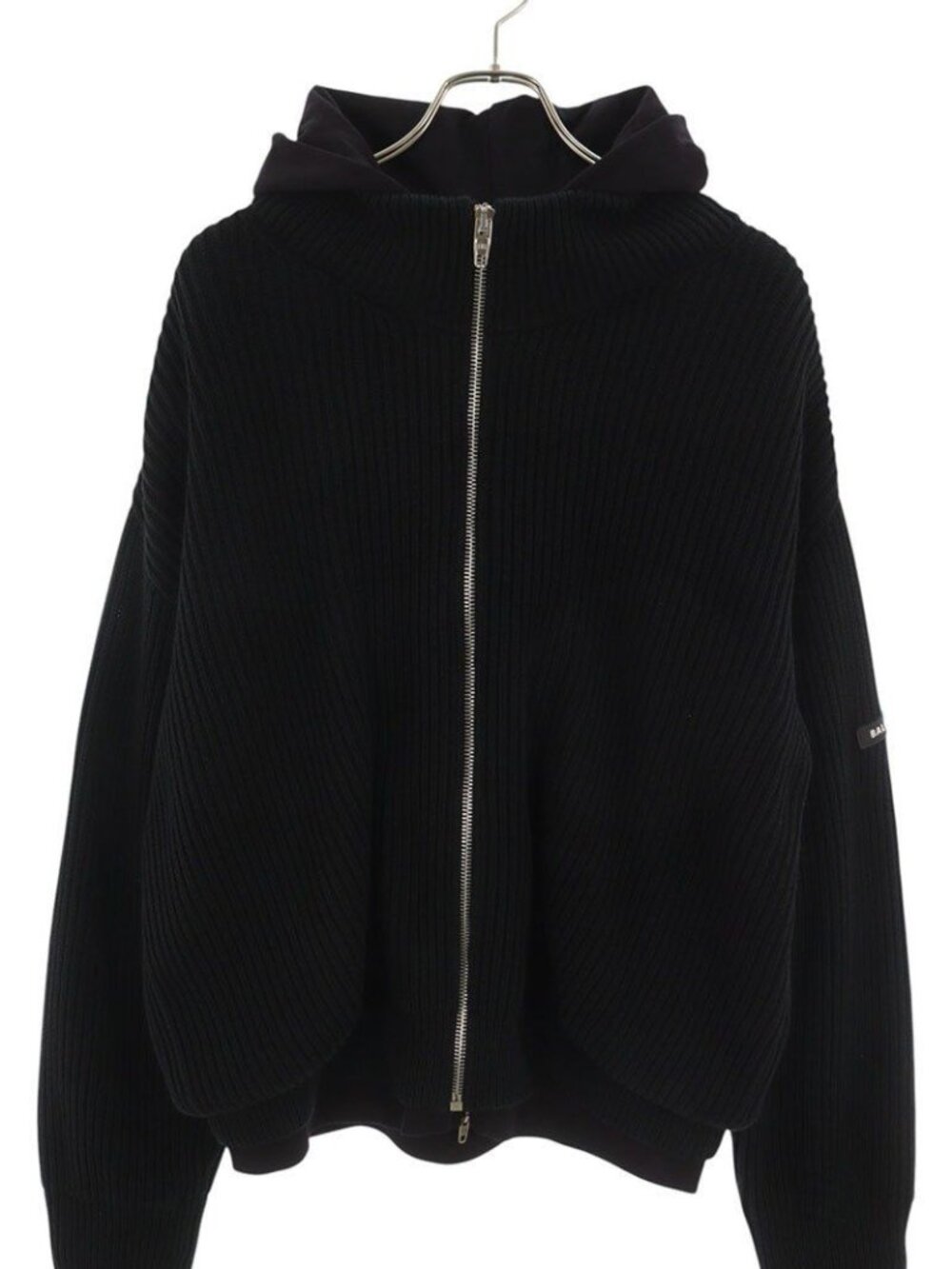 Balenciaga Layered Patch Knit Hoodie